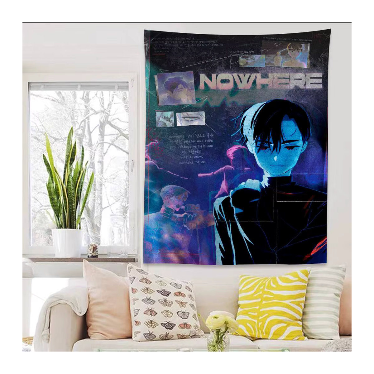 Potdemiel Anime Wandbehang Alien Bühne Ivan Till Tapisserie in Blau, Rechteckig - Bild 3
