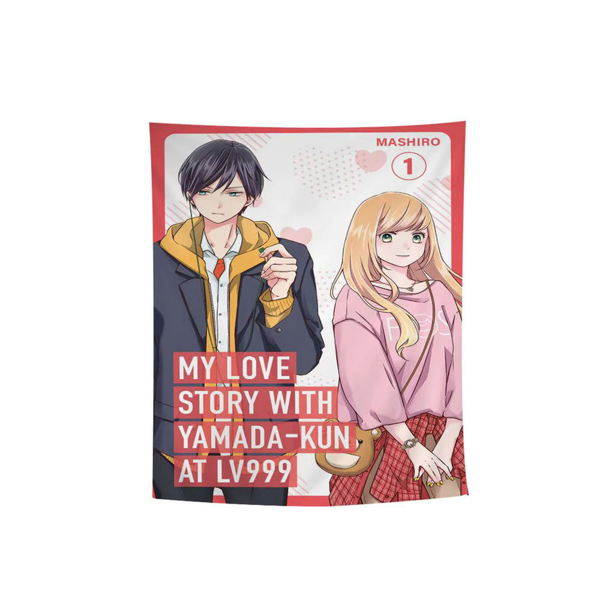 Potdemiel Anime Wandteppich My Love Story mit Yamada-kun bei Lv999, mehrfarbiger Textil-Wandteppich im Bohemian-Stil für deine Heimdekoration - Bild 6
