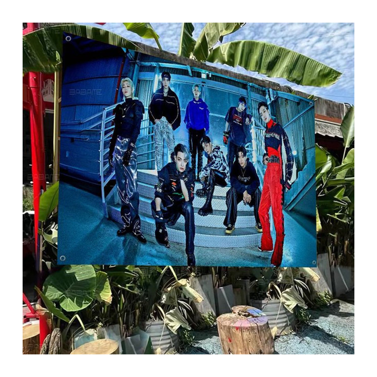 Potdemiel ATEEZ KPOP Geburtstag Banner Dekoration aus Textil in Mehrfarbig - Bild 1