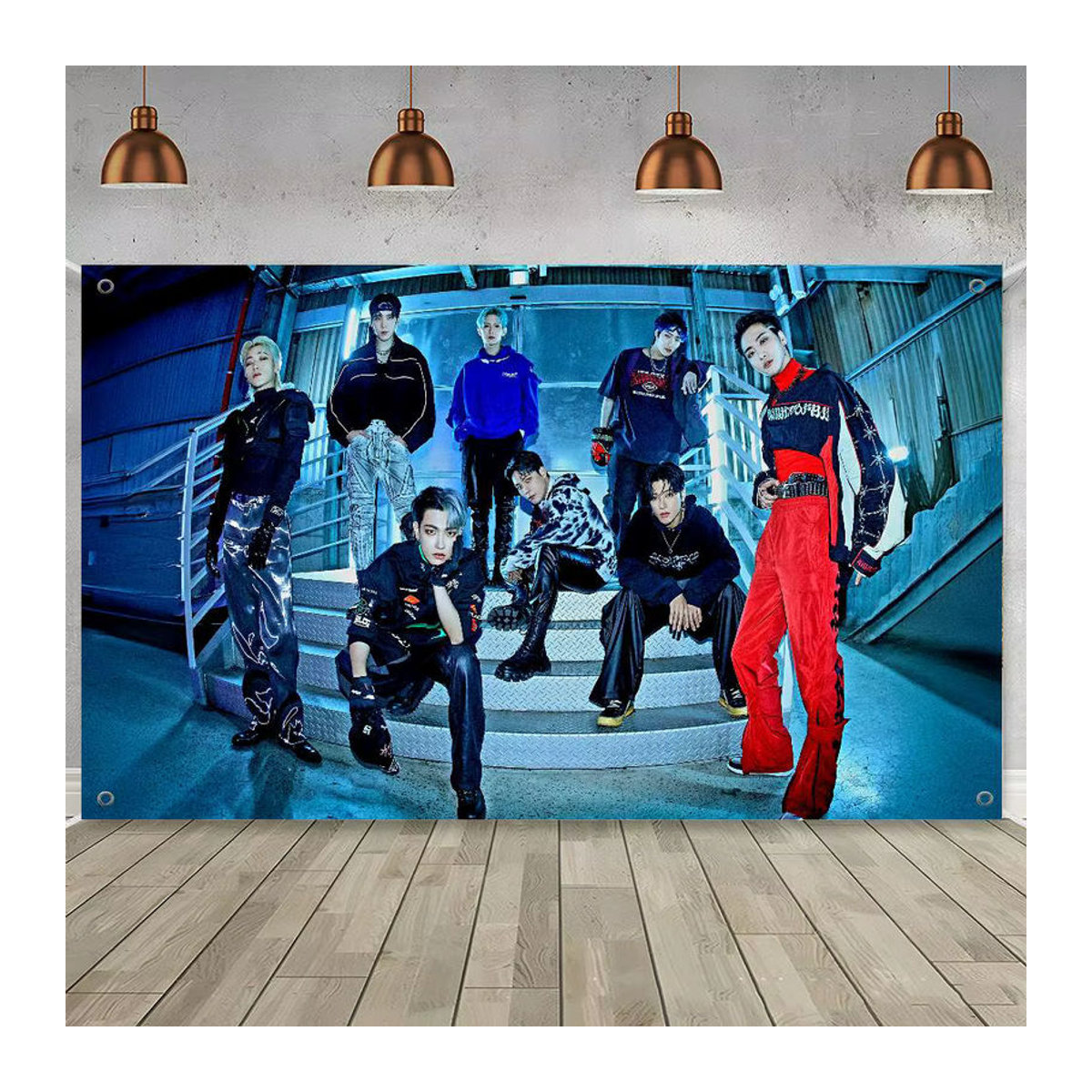 Potdemiel ATEEZ KPOP Geburtstag Banner Dekoration aus Textil in Mehrfarbig - Bild 6
