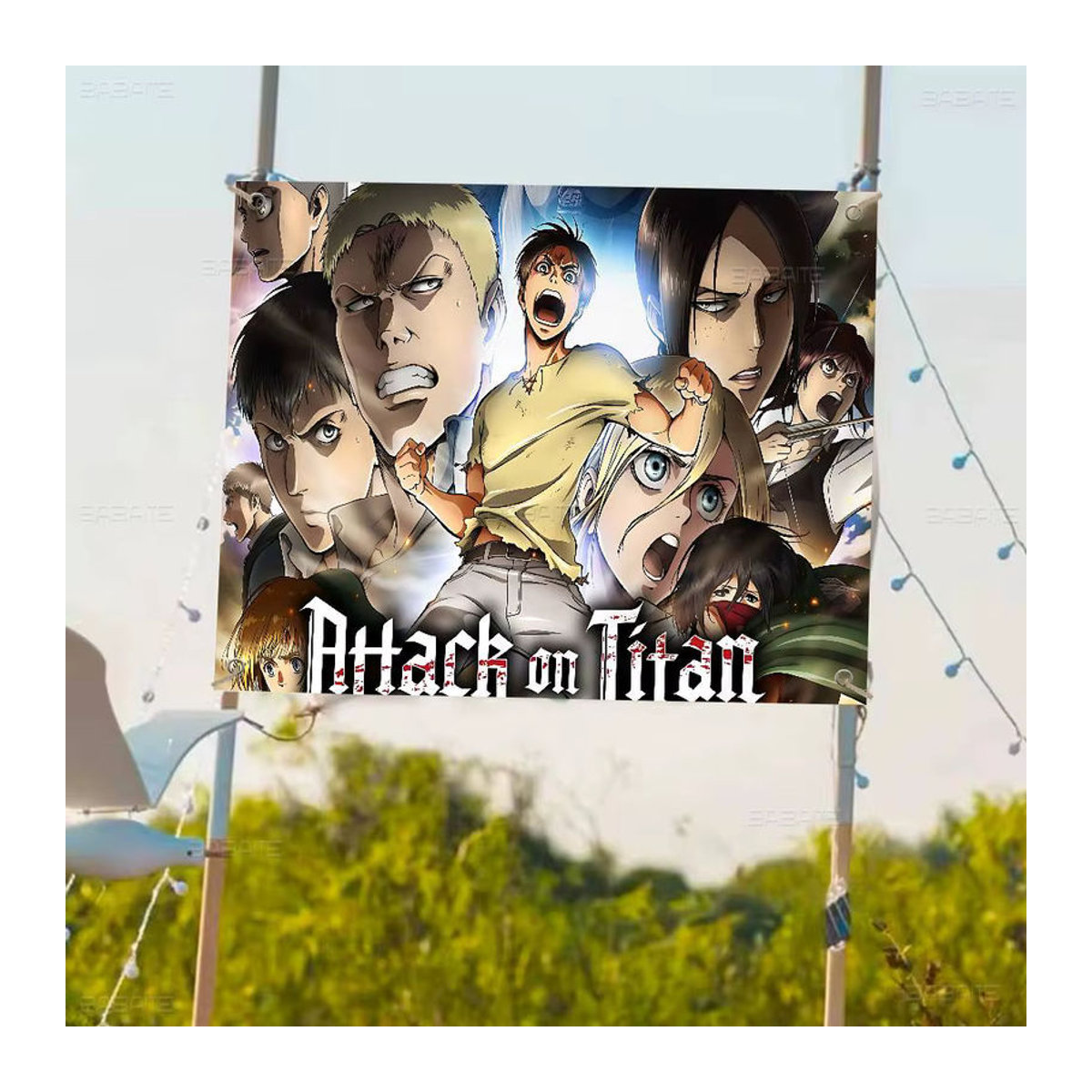 Potdemiel Attack On Titan Anime Cheerleading-Banner aus Textil, mehrfarbig, rechteckig und hängend - Bild 4