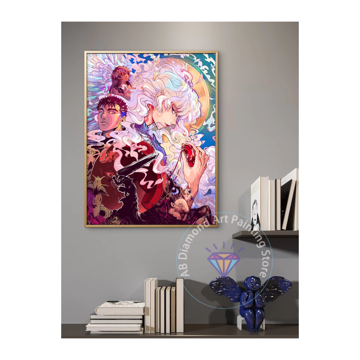 Potdemiel B-Berserk-k Anime Diamant-Stickerei Set 5D DIY Cartoon Kunst Wanddekoration Mehrfarbig - Bild 2