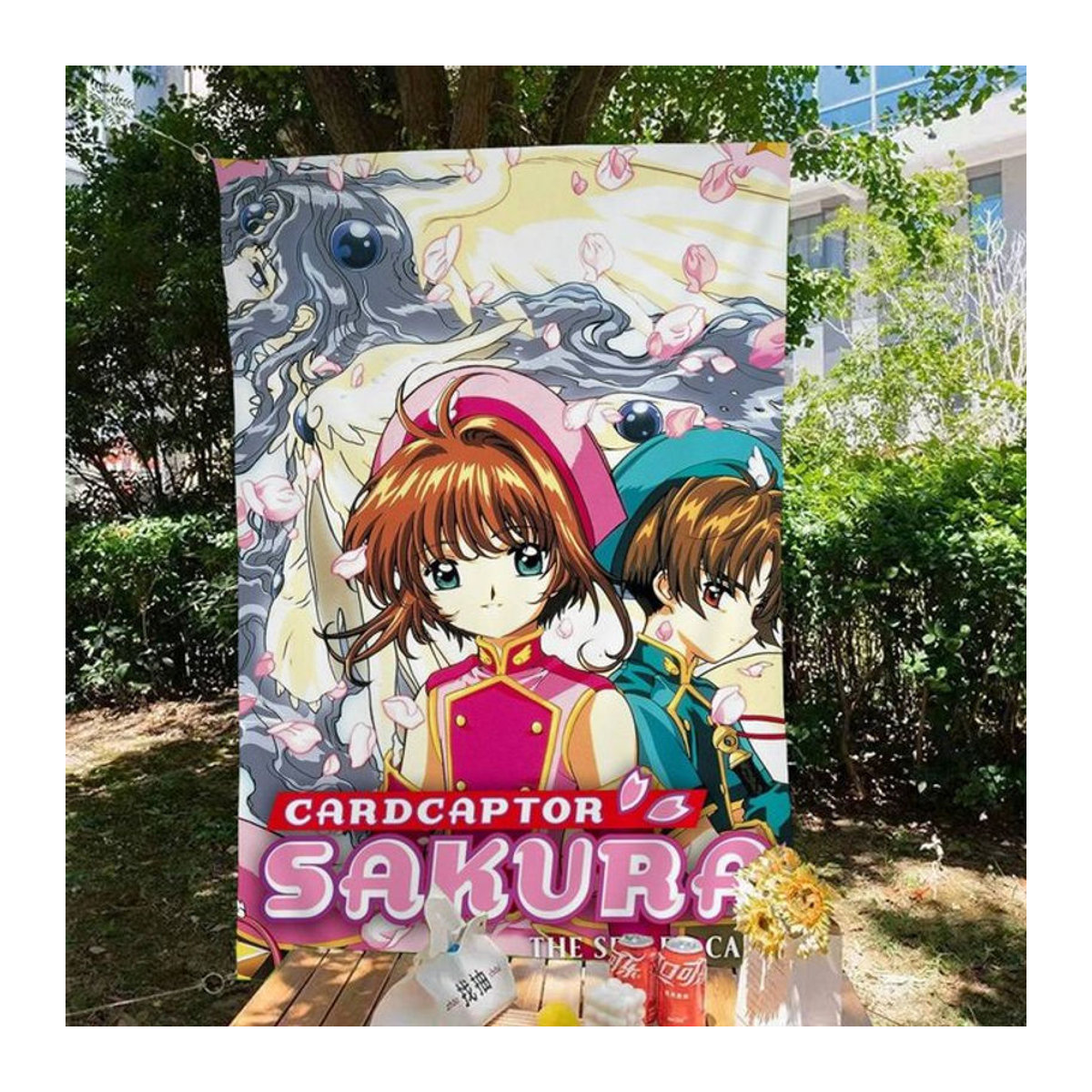 Potdemiel Card Captor Anime Sakura Wandbehang mehrfarbig aus Textil mit Aufhängestange - Bild 1