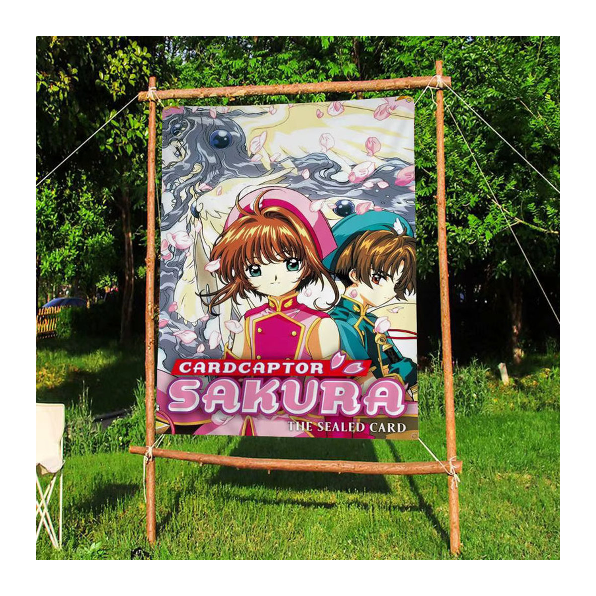 Potdemiel Card Captor Anime Sakura Wandbehang mehrfarbig aus Textil mit Aufhängestange - Bild 2