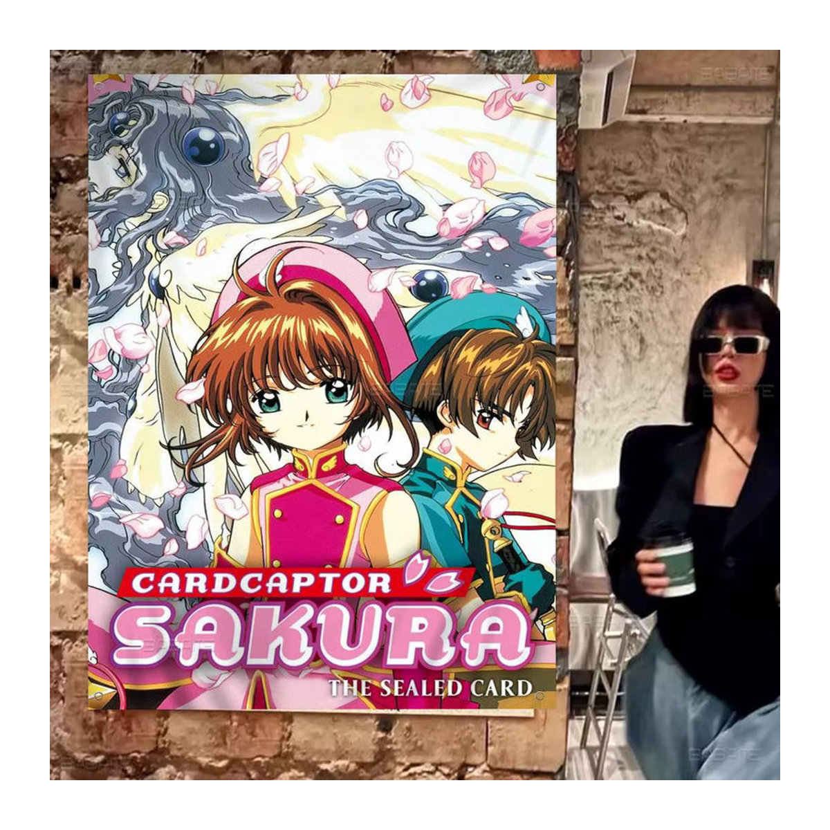 Potdemiel Card Captor Anime Sakura Wandbehang mehrfarbig aus Textil mit Aufhängestange - Bild 3