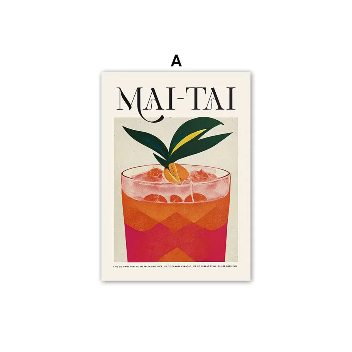 Potdemiel Cocktail-Kunstposter Zitrone und Minze als mehrfarbiger Leinwanddruck im Vintage-Stil für deine Wanddekoration - Bild 3