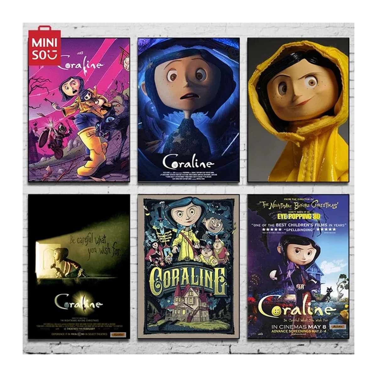 Potdemiel Coraline Anime Film Poster als Leinwanddruck in mehrfarbigem Hochformat zur Wanddekoration - Bild 1