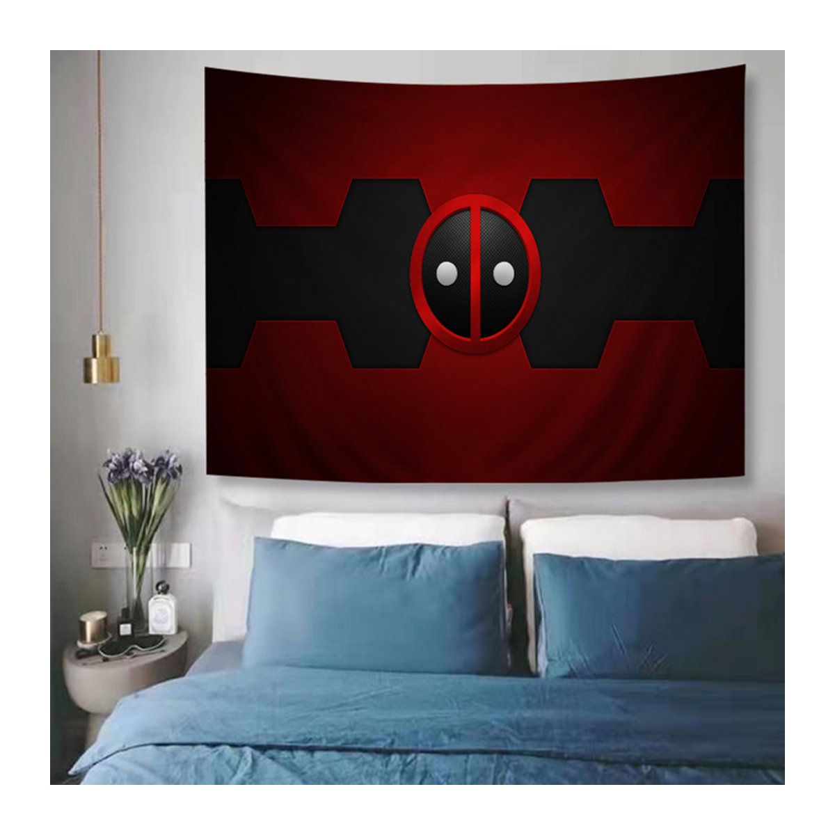 Potdemiel Deadpool Cartoon Wandbehang Textil in Rot - Bild 1