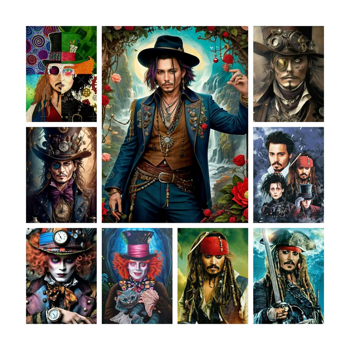 Potdemiel Diamond Painting Kit Captain Jack Sparrow Gothic Mosaik Set für DIY Kreuzstich Dekoration mehrfarbig - Bild 2