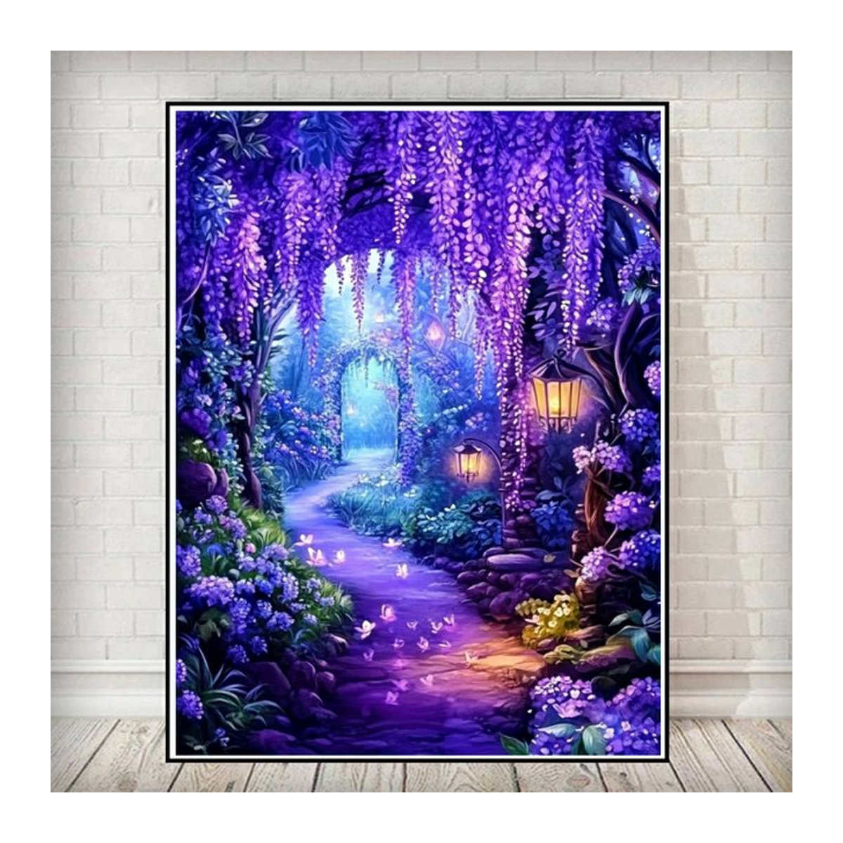 Potdemiel Diamond Painting Set Fantasy Purple Secret Realm Mosaik Stickerei Bild in Lila mit floralem Design - Bild 1