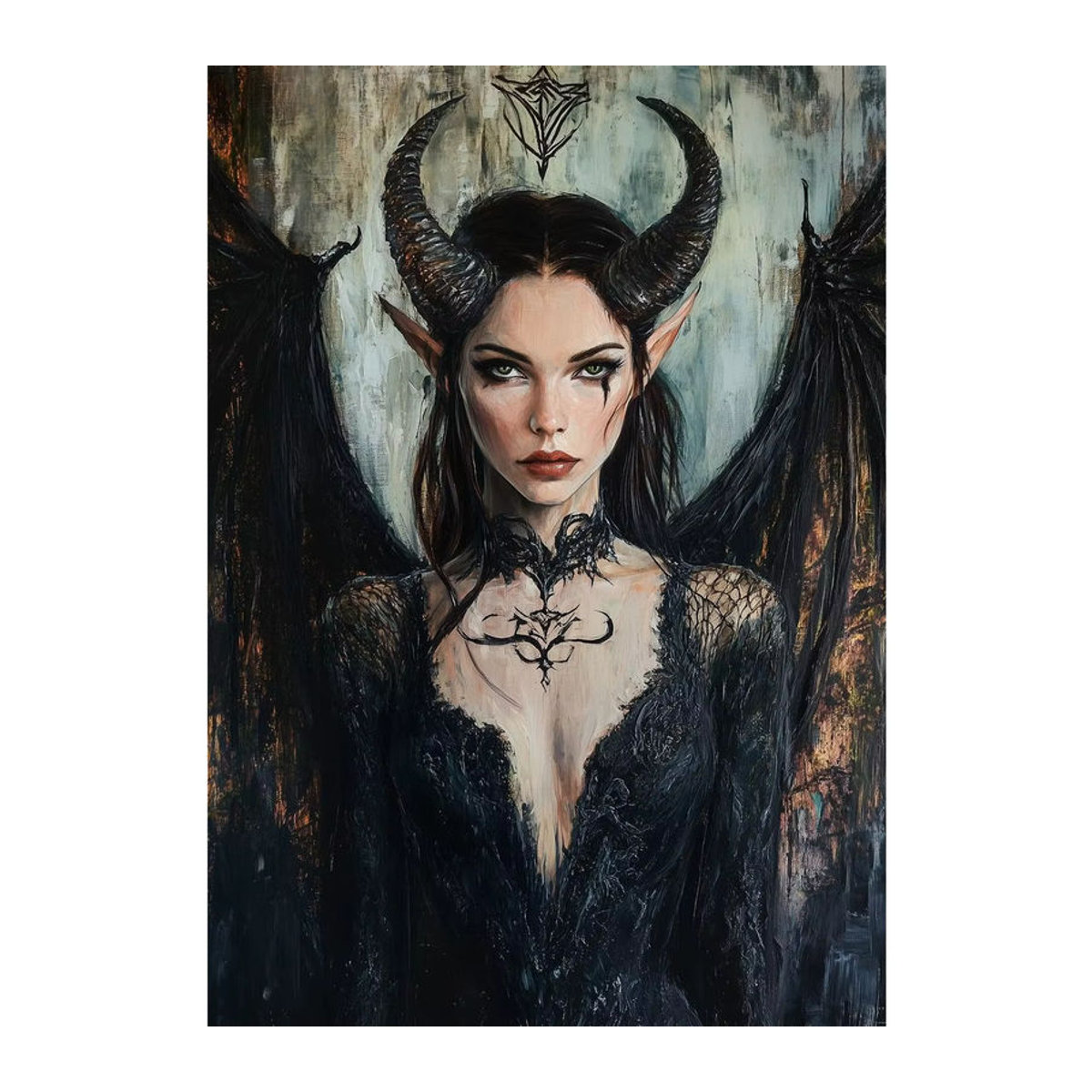 Potdemiel Diamond Painting Set Horror-Fluch Gotischer Stil mit Tattoos Frau, Mehrfarbig, B/H: 40 x 30 cm - Bild 2