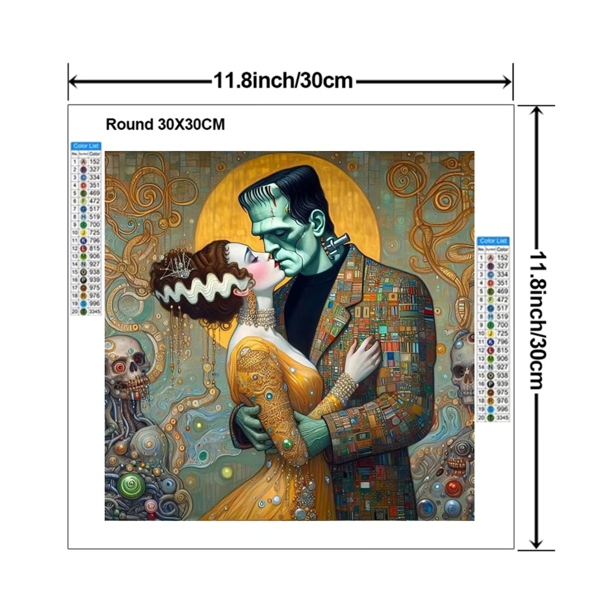 Potdemiel Die Braut von Frankenstein 5D DIY Diamant Malerei Kit Halloween Motiv Mehrfarbig - Bild 2
