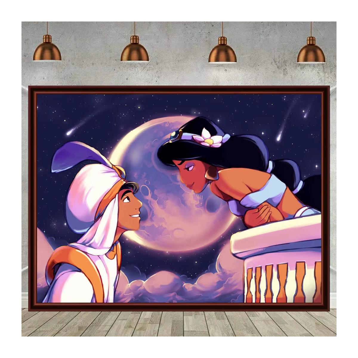 Potdemiel Disney Aladdin 5D DIY Diamantmalerei Mosaik mit Prinzessin Jasmin in Mehrfarbig - Bild 2