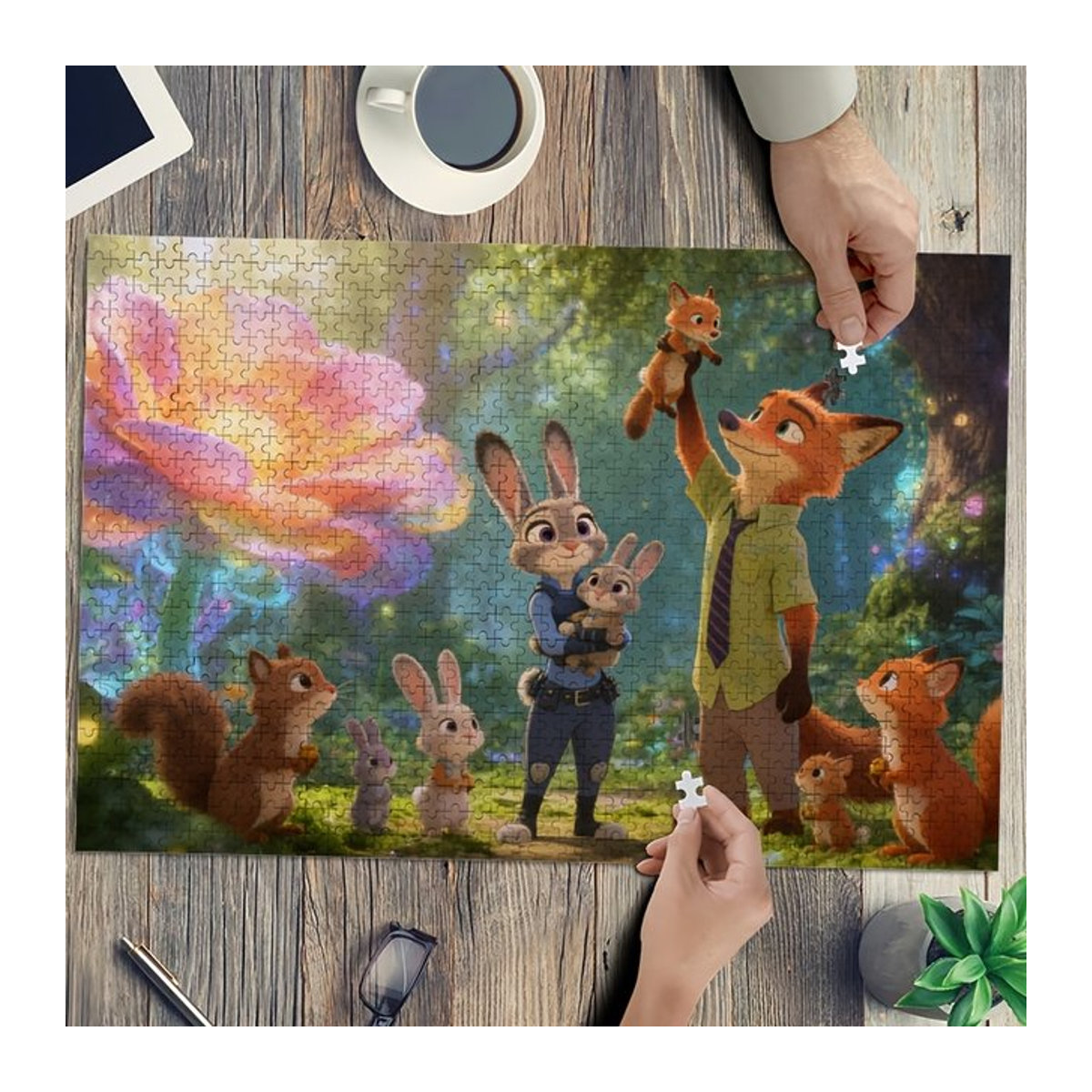 Potdemiel Disney Zootopia Judy Hopps und Nick Wilde Puzzle mit 1000 Teilen für Erwachsene, mehrfarbig, rechteckig - Bild 1