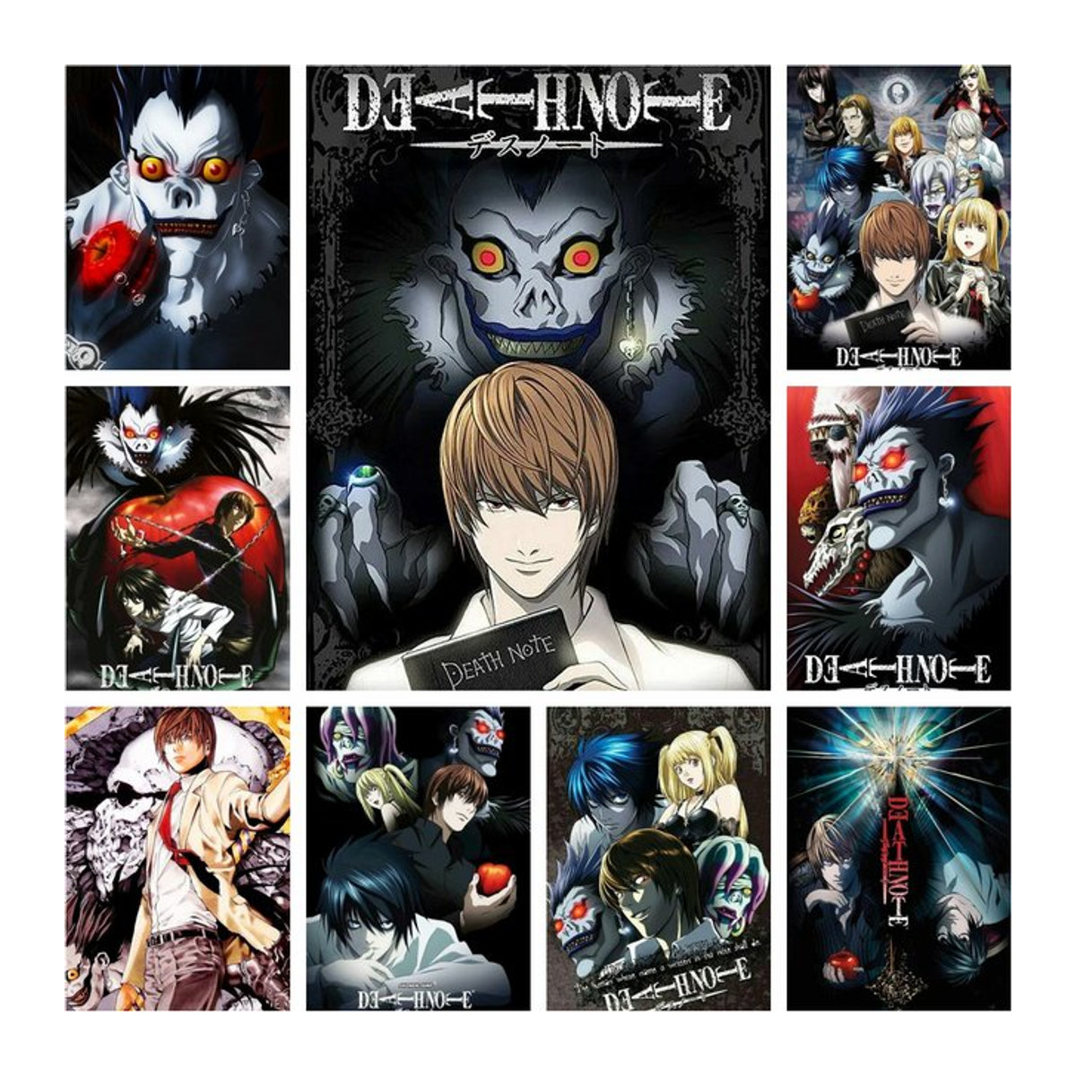 Potdemiel DIY Diamantmalerei Set Death Note Anime Mosaik Stickerei Set für Kinder, mehrfarbig, Durchmesser: 20 cm - Bild 1