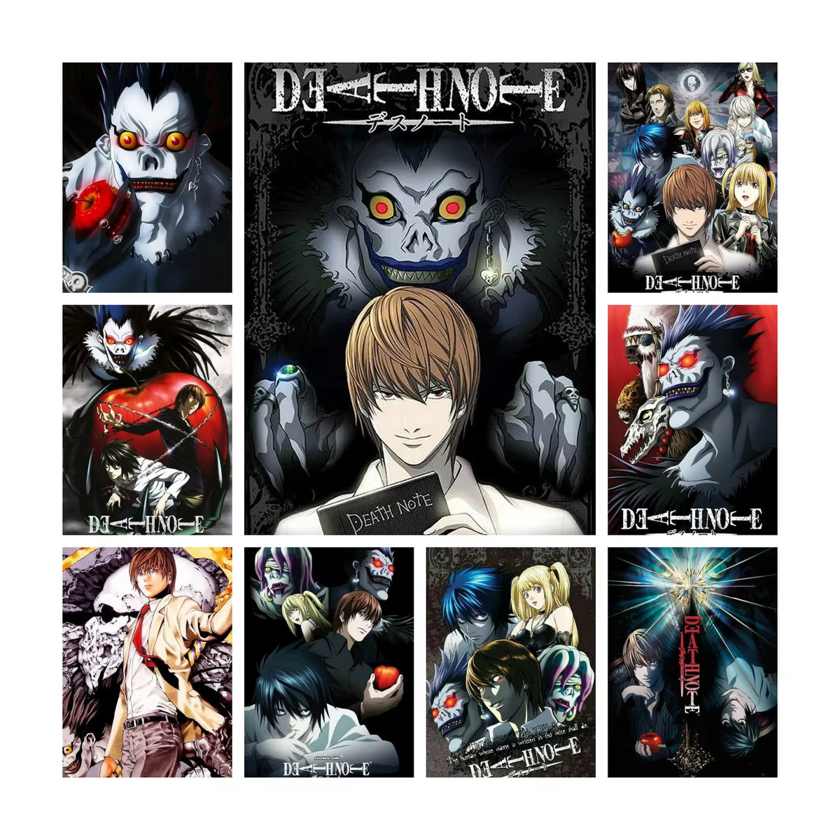 Potdemiel DIY Diamantmalerei Set Death Note Anime Mosaik Stickerei Set für Kinder, mehrfarbig, Durchmesser: 20 cm - Bild 2