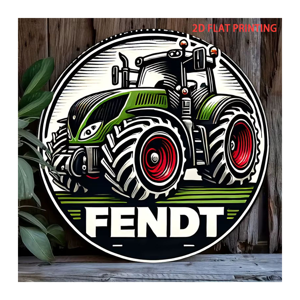 Potdemiel Fendt Traktor Vintage Metallblechschild rund, mehrfarbig, Durchmesser: 20,32 cm - Bild 5