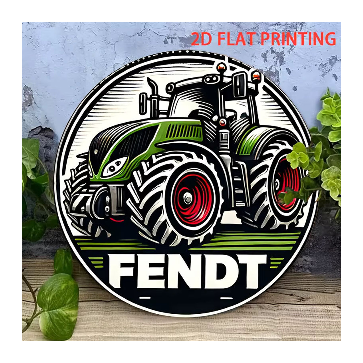Potdemiel Fendt Traktor Vintage Metallblechschild rund, mehrfarbig, Durchmesser: 20,32 cm - Bild 6