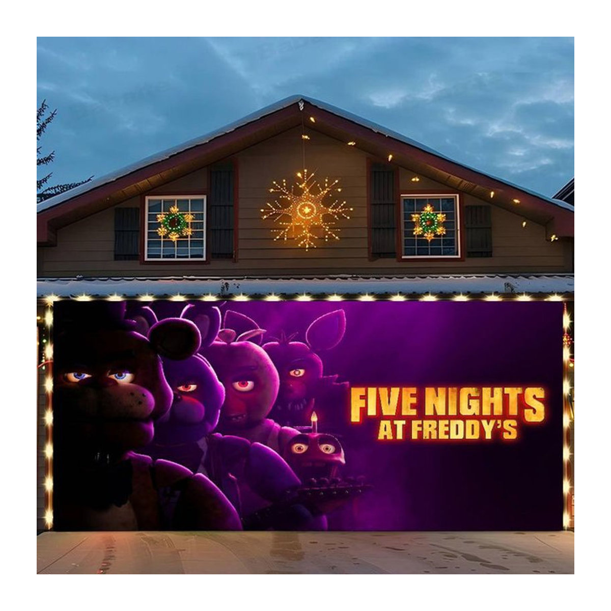 Potdemiel Five Nights At Freddys Anime Dekoration lila rechteckig für Innen- und Hofparty-Dekoration - Bild 1