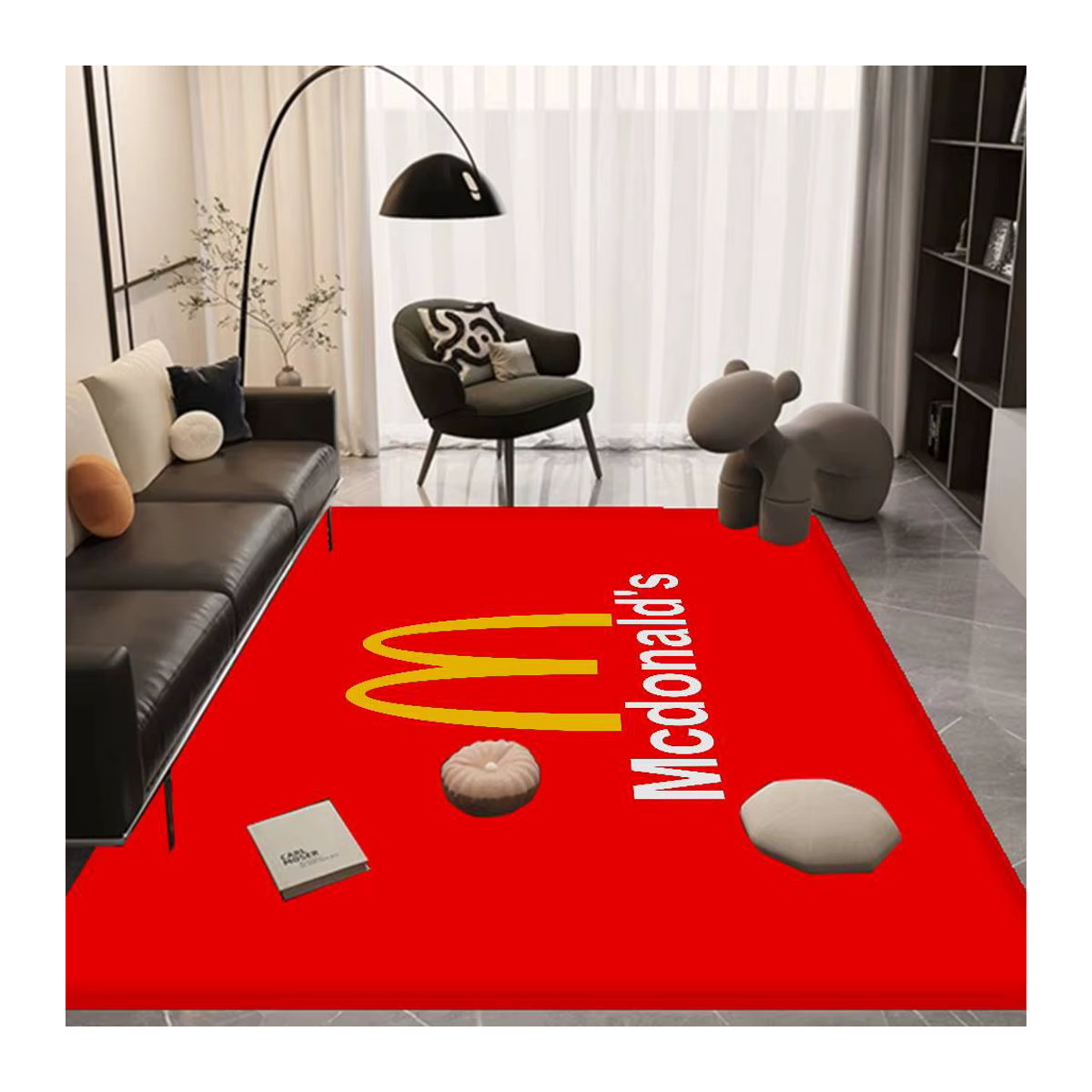 Potdemiel Flur-Teppich rot, waschbar und rutschfest für Wohnzimmer, Sofa, Stühle oder als Küchen-Fußmatte - Bild 2