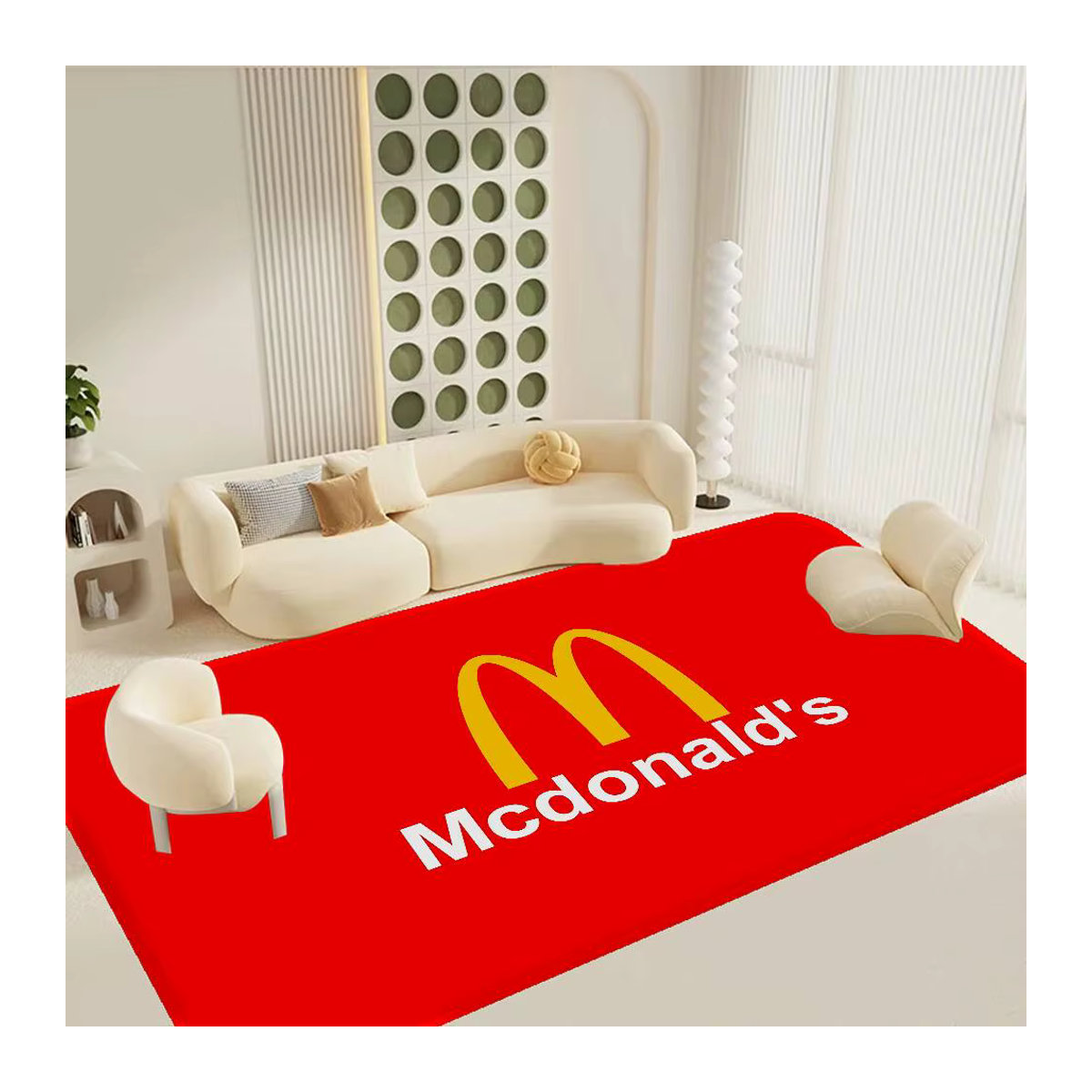 Potdemiel Flur-Teppich rot, waschbar und rutschfest für Wohnzimmer, Sofa, Stühle oder als Küchen-Fußmatte - Bild 4