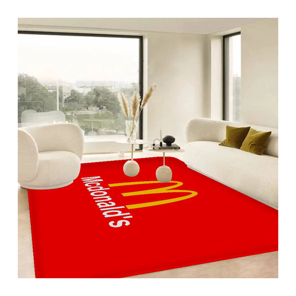 Potdemiel Flur-Teppich rot, waschbar und rutschfest für Wohnzimmer, Sofa, Stühle oder als Küchen-Fußmatte - Bild 5