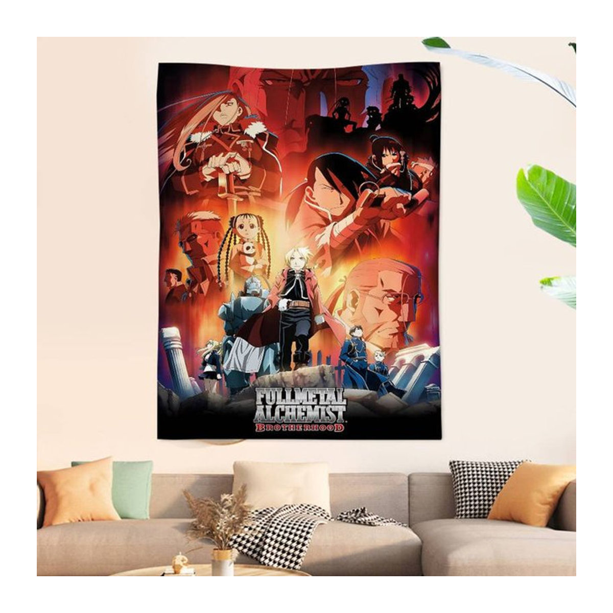Potdemiel Fullmetal Alchemist Anime Wandteppich, mehrfarbig, Textil-Wandteppich im Hochformat für deine Home Dekoration - Bild 1