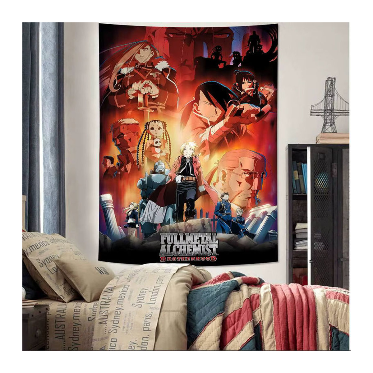 Potdemiel Fullmetal Alchemist Anime Wandteppich, mehrfarbig, Textil-Wandteppich im Hochformat für deine Home Dekoration - Bild 4