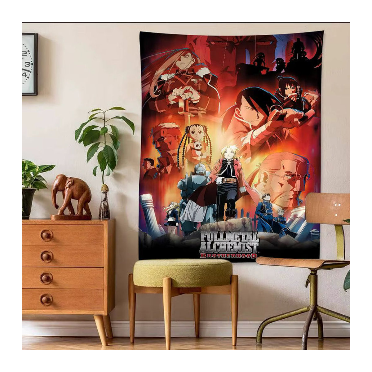 Potdemiel Fullmetal Alchemist Anime Wandteppich, mehrfarbig, Textil-Wandteppich im Hochformat für deine Home Dekoration - Bild 6