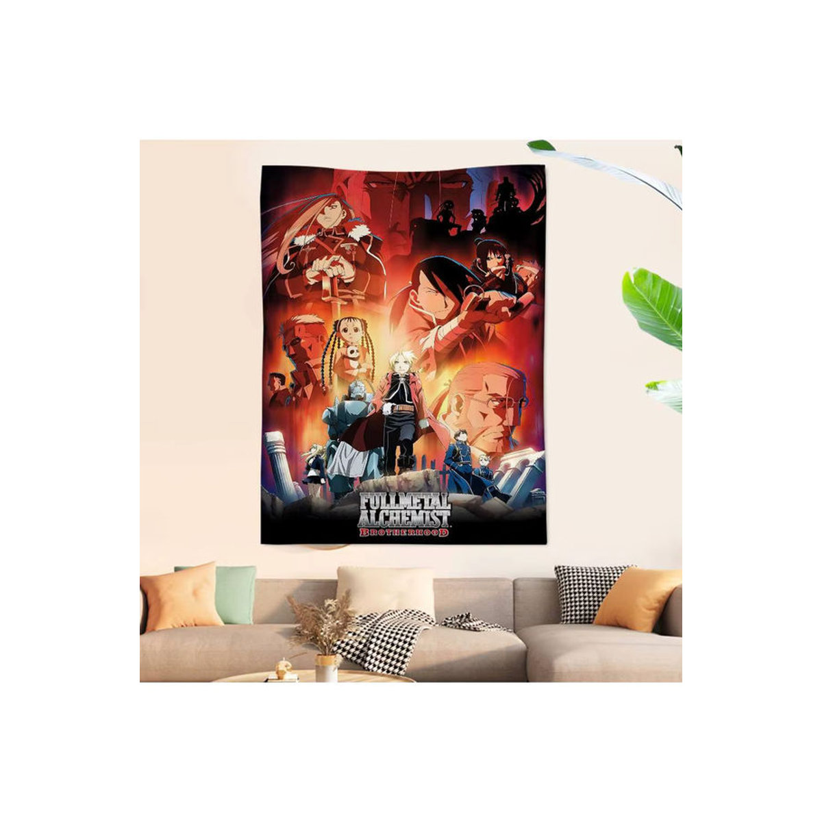 Potdemiel Fullmetal Alchemist Anime Wandteppich, mehrfarbig, Textil-Wandteppich im Hochformat für deine Home Dekoration - Bild 7