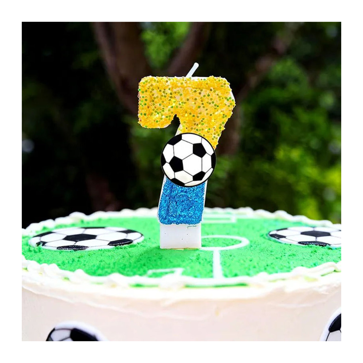 Potdemiel Fußball-Figurenkerze aus Wachs in Mehrfarbig für die Geburtstagstorten-Dekoration - Bild 1
