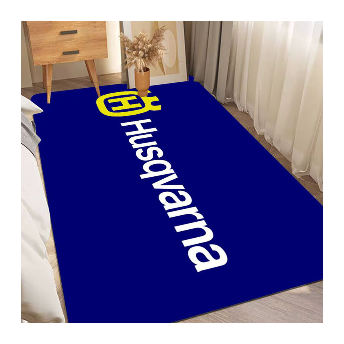 Potdemiel Fußmatte in Blau mit Print für Schlafzimmer und Waschküche, weich und rutschfest - Bild 2