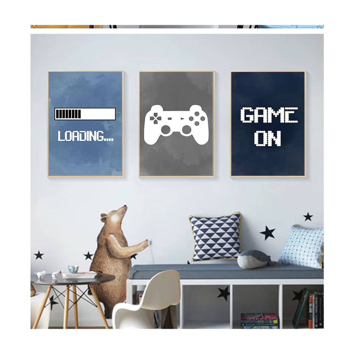 Potdemiel Gaming Leinwand Wanddekoration für Kinderzimmer, mehrfarbiges Typografie Wandbild im Hochformat - Bild 2