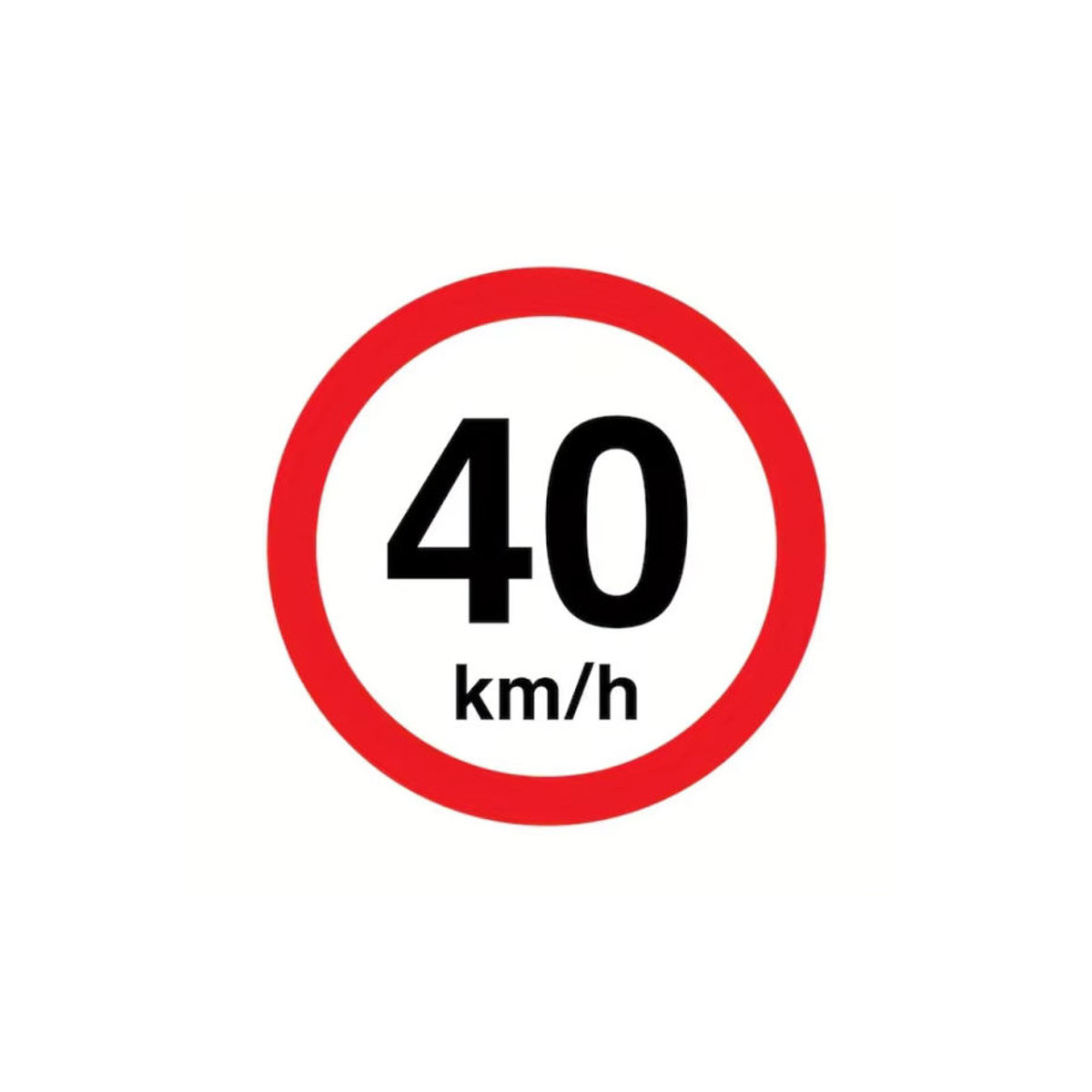 Potdemiel Geschwindigkeitsbegrenzungsschild 40 km/h als runde Wanddekoration aus Metall in Weiß - Bild 5