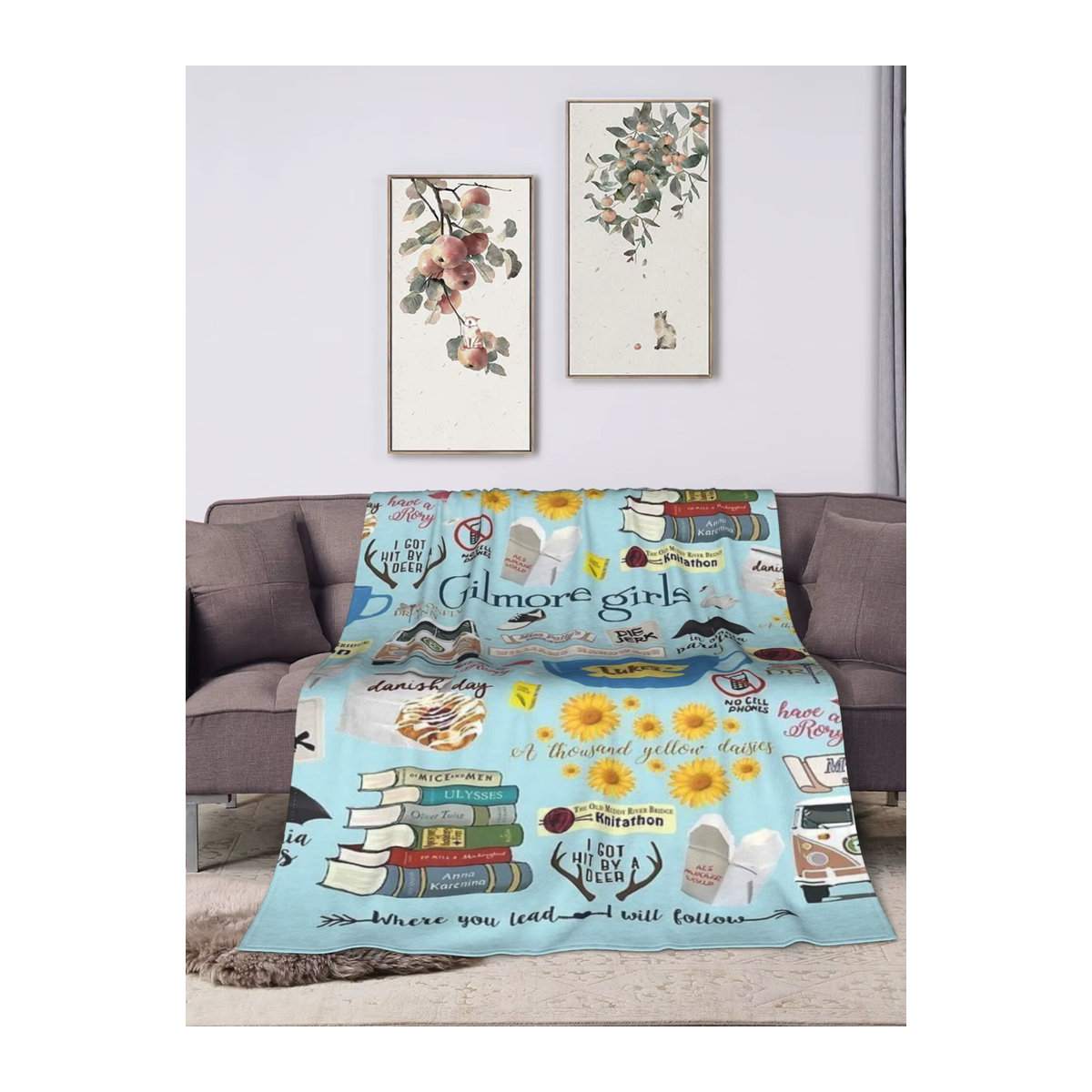 Potdemiel Gilmore Girls Flanelldecke in Blau, weiche Überwurfdecke für Couch und Bett - Bild 1