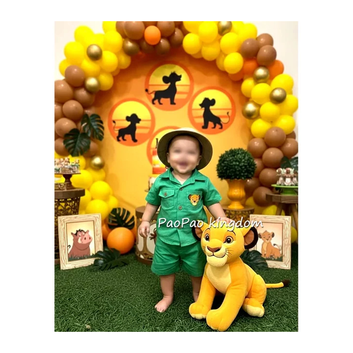 Potdemiel Girlande Bogen mit Ballons im König der Löwen Simba Thema für Kindergeburtstage und Baby Shower, mehrfarbig - Bild 1