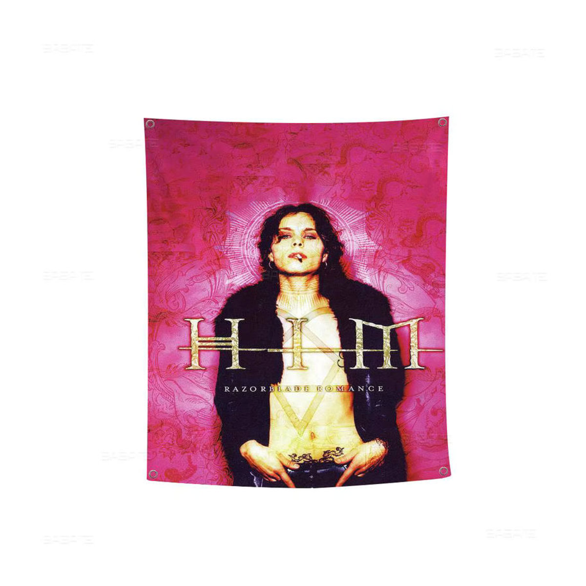 Potdemiel HIM Rockband Hängebanner Rosa Textil Dekoration Rechteckig - Bild 5