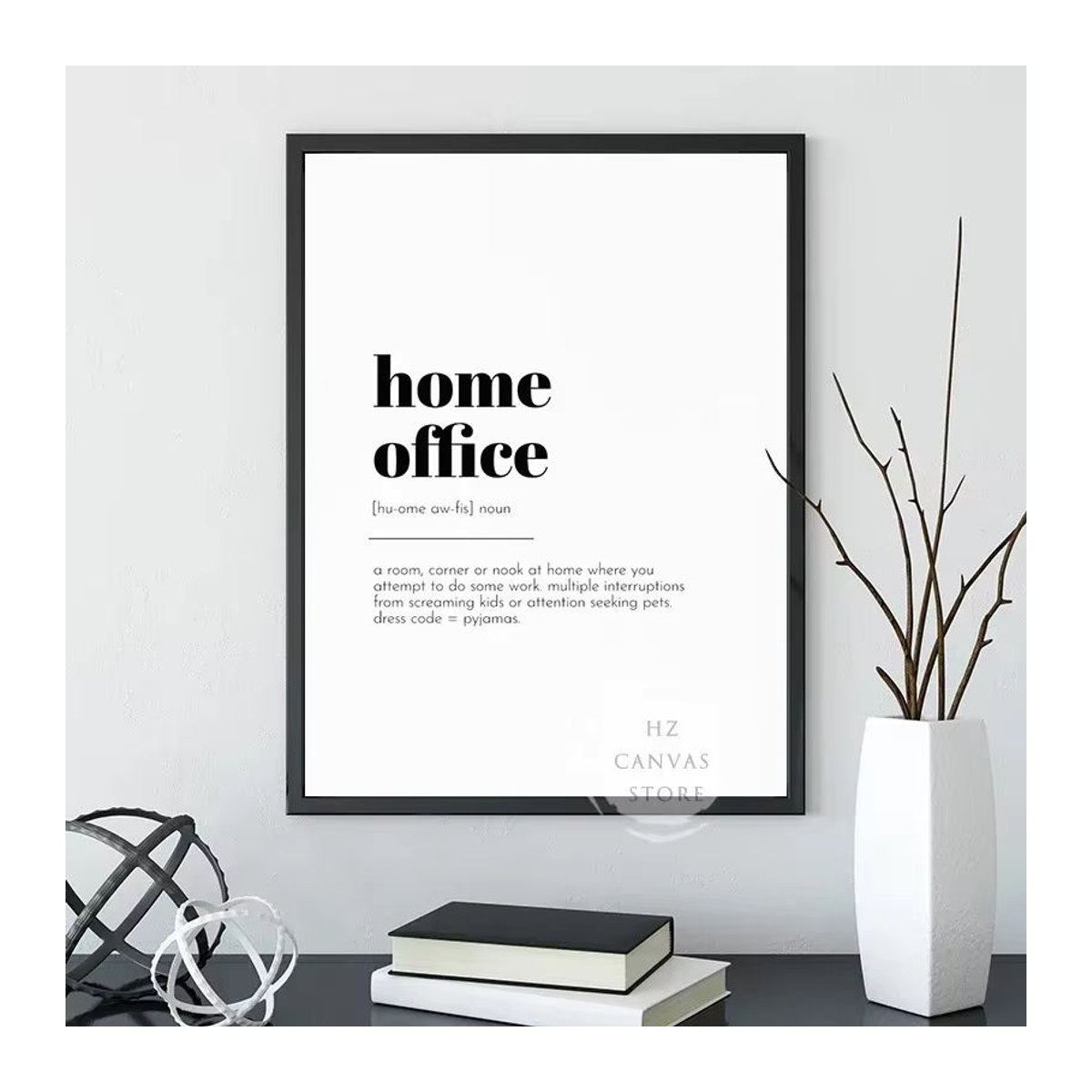 Potdemiel Home Office Definition Poster Leinwanddruck in Weiß mit minimalistischer Typografie für deine Bürodekoration - Bild 1
