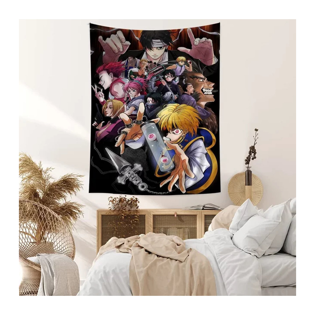Potdemiel Japanische Anime Wandteppich Jäger x Jäger Klassische Tapisserie Mehrfarbig B: 70 cm, H: 70 cm, T: 50 cm - Bild 1
