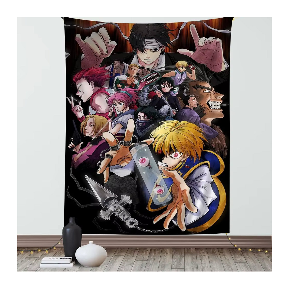 Potdemiel Japanische Anime Wandteppich Jäger x Jäger Klassische Tapisserie Mehrfarbig B: 70 cm, H: 70 cm, T: 50 cm - Bild 2