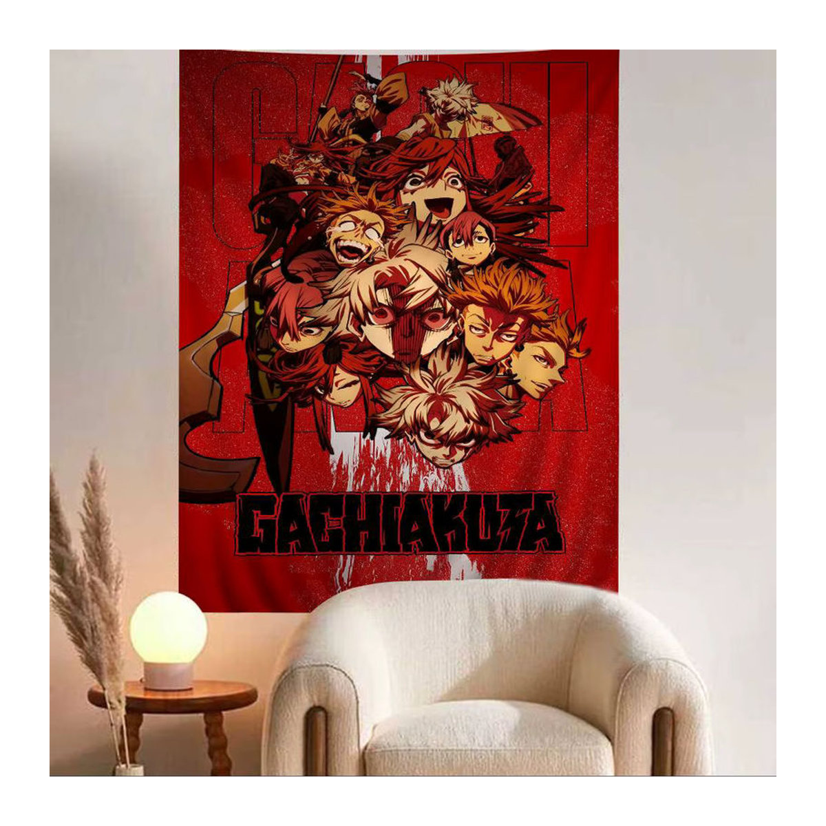 Potdemiel Japanischer Anime Wandteppich G-Gachiakuta im Boho-Stil, Rot, Rechteckig - Bild 6