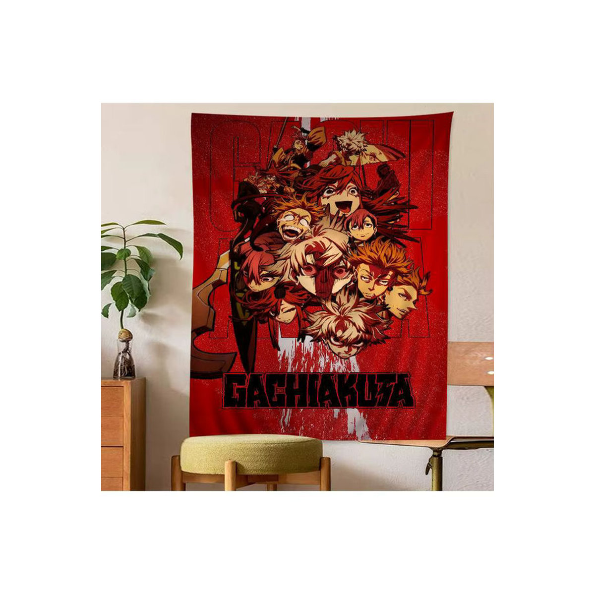 Potdemiel Japanischer Anime Wandteppich G-Gachiakuta im Boho-Stil, Rot, Rechteckig - Bild 7