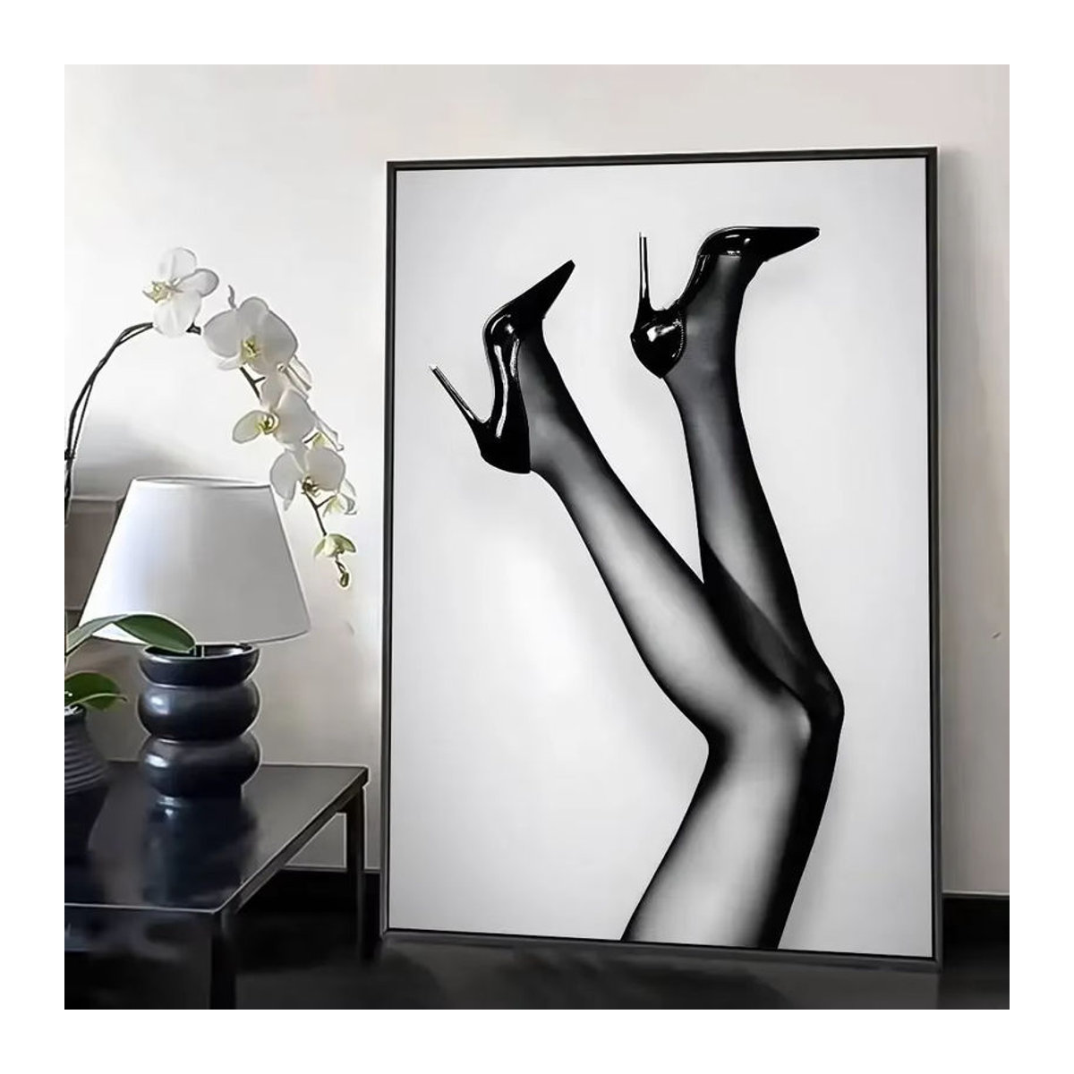 Potdemiel K-Kate Moss Porträt Leinwand Wandkunst in Schwarz für moderne Dekoration - Bild 5