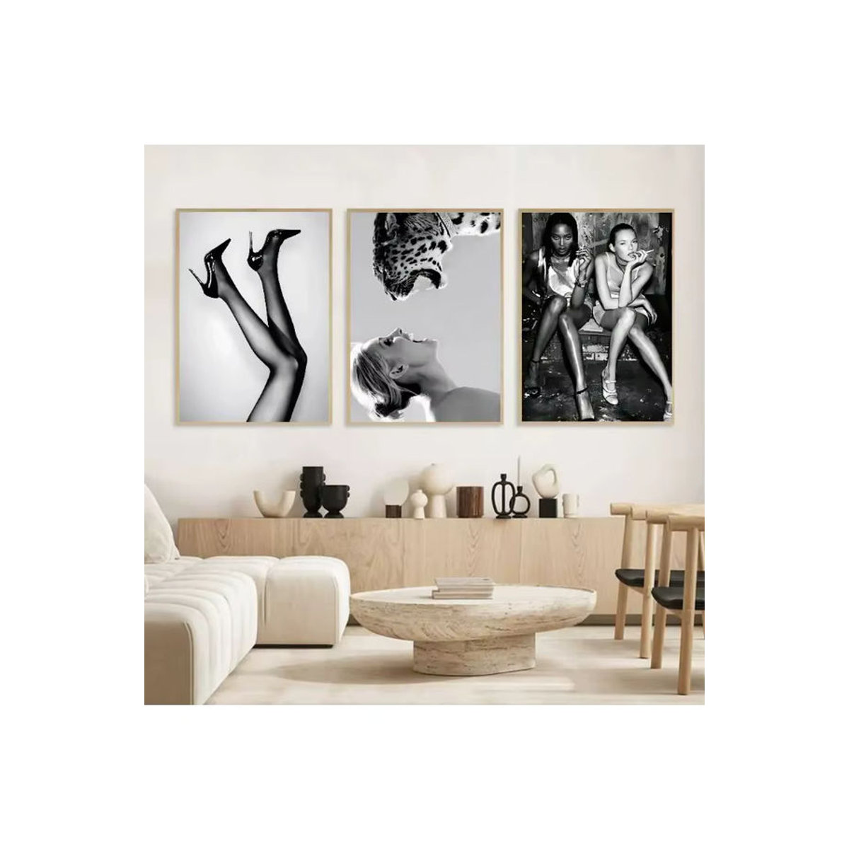 Potdemiel K-Kate Moss Porträt Leinwand Wandkunst in Schwarz für moderne Dekoration - Bild 6