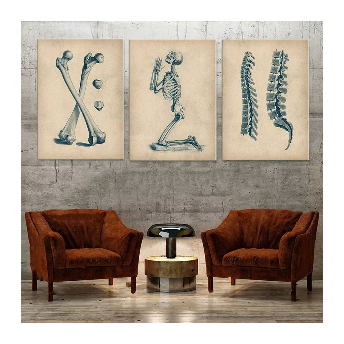 Potdemiel Knochenanatomie-Poster im Vintage-Stil, Beige, Rechteckiges Papier-Poster für die Wanddekoration - Bild 2