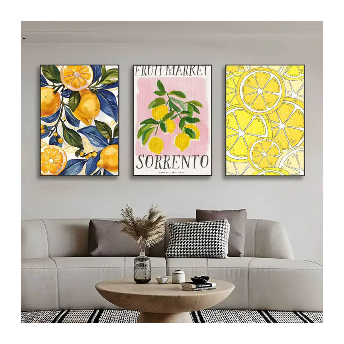 Potdemiel Küchenposter mit Orangen und Zitronen, selbstklebende Wanddekoration in Orange und Gelb, modernes HD-Kunst Motiv für Wohnzimmer und Küche - Bild 2
