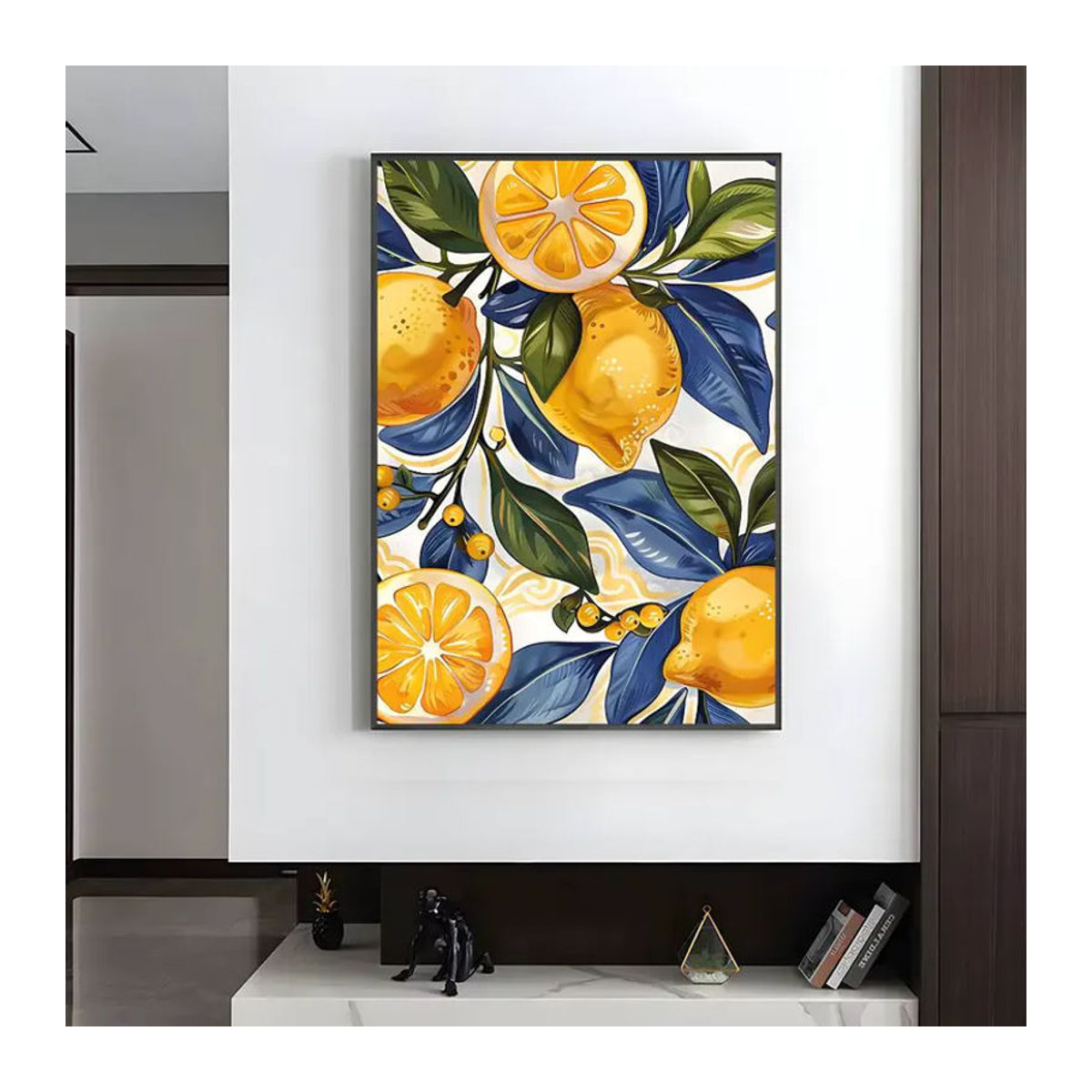 Potdemiel Küchenposter mit Orangen und Zitronen, selbstklebende Wanddekoration in Orange und Gelb, modernes HD-Kunst Motiv für Wohnzimmer und Küche - Bild 4
