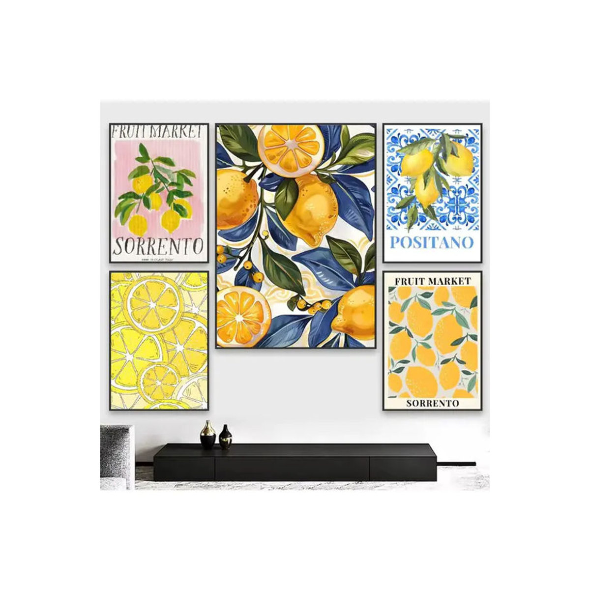 Potdemiel Küchenposter mit Orangen und Zitronen, selbstklebende Wanddekoration in Orange und Gelb, modernes HD-Kunst Motiv für Wohnzimmer und Küche - Bild 5