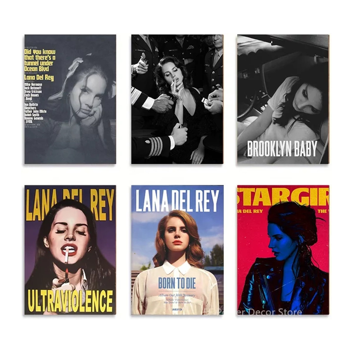 Potdemiel Lana Del Rey Lizzy Grant Poster Vintage Porträt Wandbild Mehrfarbig - Bild 1