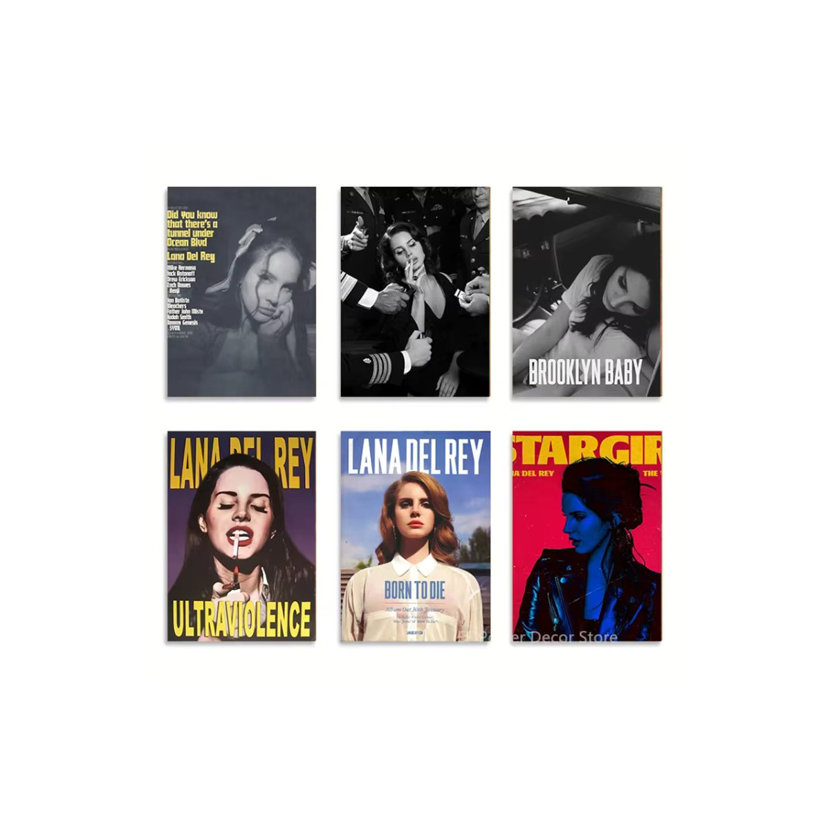 Potdemiel Lana Del Rey Lizzy Grant Poster Vintage Porträt Wandbild Mehrfarbig - Bild 2